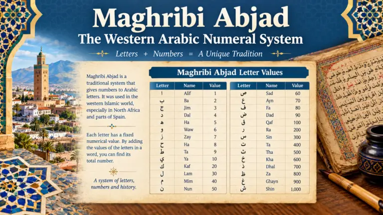 Maghribi Abjad, the Western Arabic numeral system and letter values